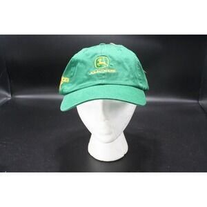 NEW NEWPORT AHEAD MID FIT Cotton Cap Hat JOHN DEERE FORT‎ WORTH Adjustable Green